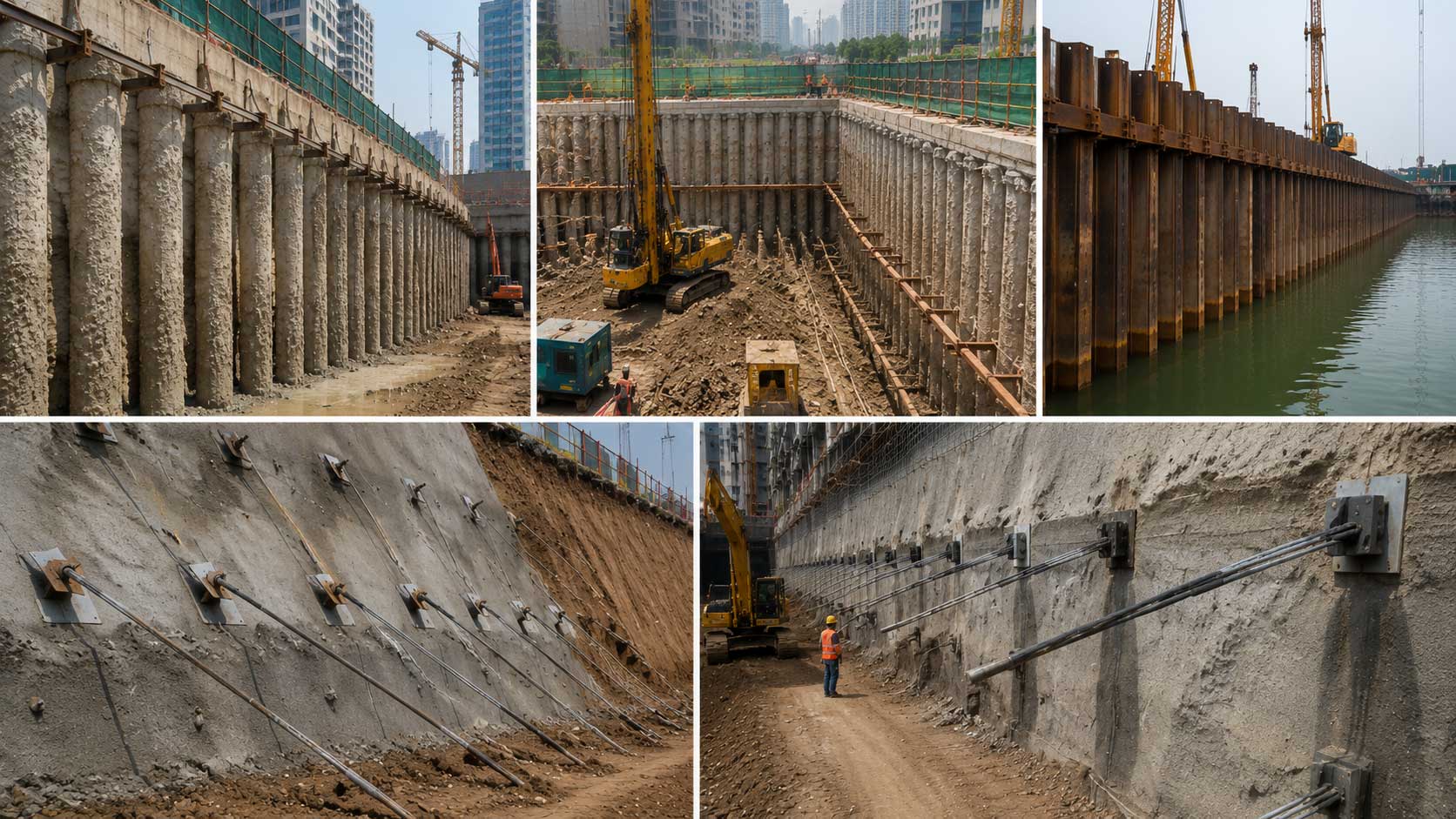 Soil retaining structures